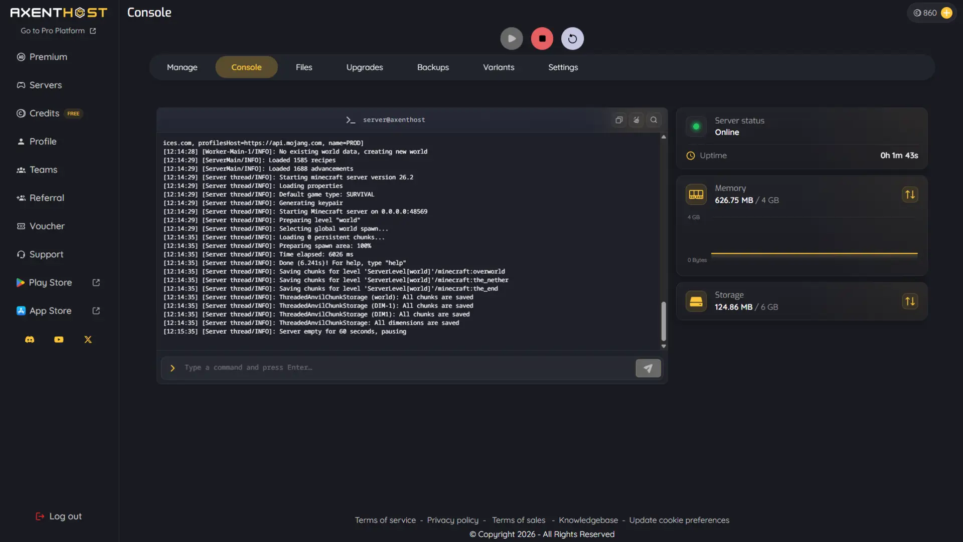 Live console